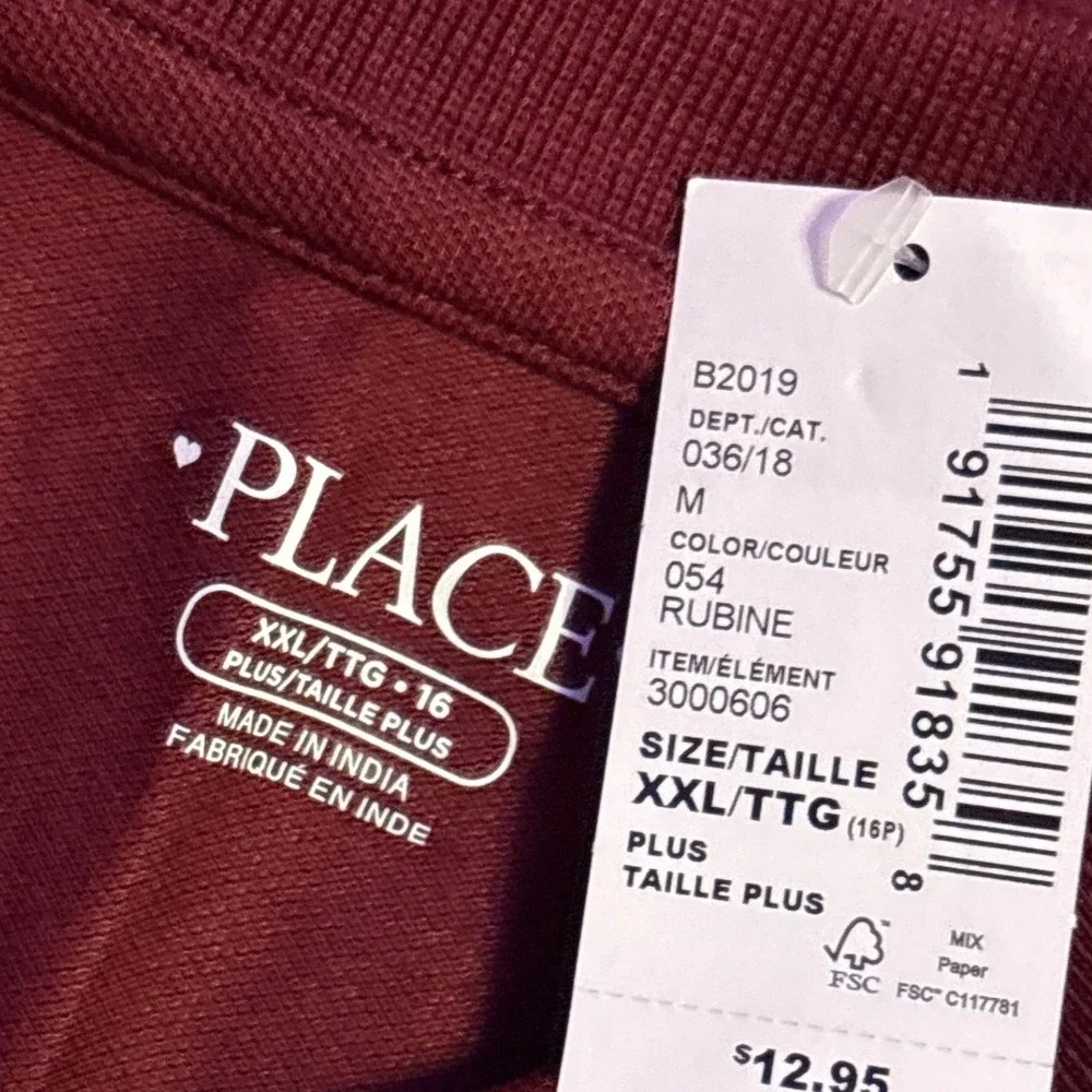 NEW The Children's Place Girls Burgundy Uniform Polo Shirts Lot of 3 XXL 16